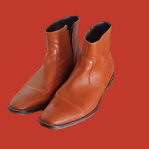 KENNETH COLE Cognac Leather Men's Boots, 11.5